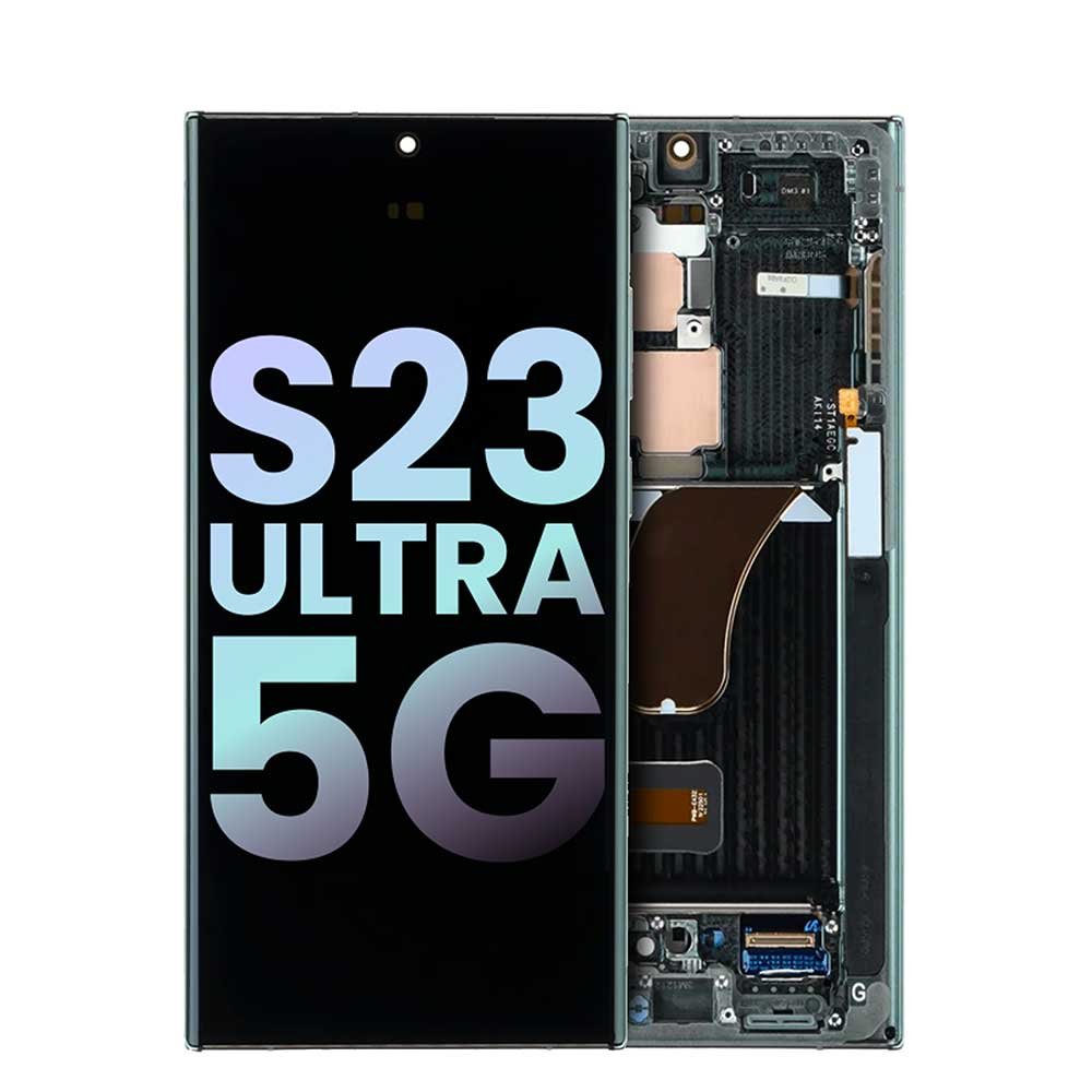 Mobile Phone LCD OLED Assembly With Frame Compatible For Samsung Galaxy S23 Ultra 5G (Sky Blue & Lime)