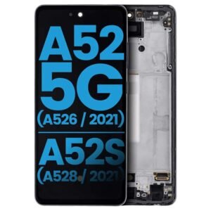 LCD Assembly With Frame (Without Finger Print Sensor) Compatible For Samsung Galaxy A52 5G (A526 / 2021) / A52S (A528 / 2021) LCD Screen Display