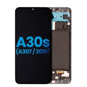 Mobile LCD Assembly With Frame (Without Finger Print Sensor) Compatible For Samsung Galaxy A30s (A307 / 2019) LCD Screen Display
